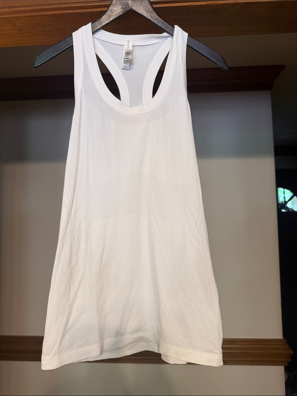 Athleta White Mesh Racerback Tank Top